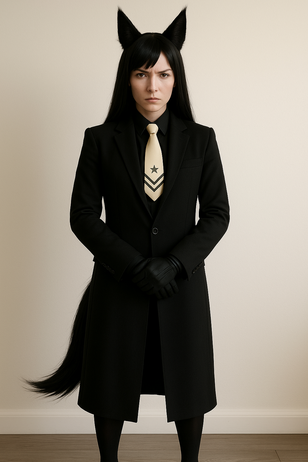 Stoic Elegance in Black Attire.png